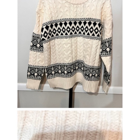 Line & Dot Montana Faire Isle Sweater Cream/Black - Picture 14 of 16